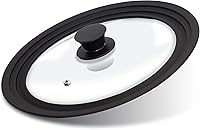 Vista 10 de Tapa de vidrio templado – Tapa universal con borde de silicona resistente al calor para ollas, sartenes y sartenes – Tapa de repuesto que se ajusta
