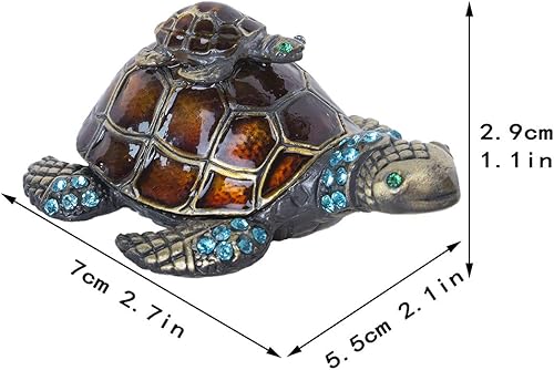 Miniatura 3 de YU FENG Caja esmaltada para anillos de tortuga marina de 2 piezas