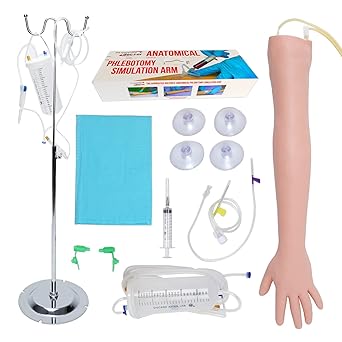 IV Practice Arm - Phlebotomy and Venipuncture Practice Arm - Designed for Training and Perfecting IV + Phlebotomy + Venipuncture Procedures and Techniques