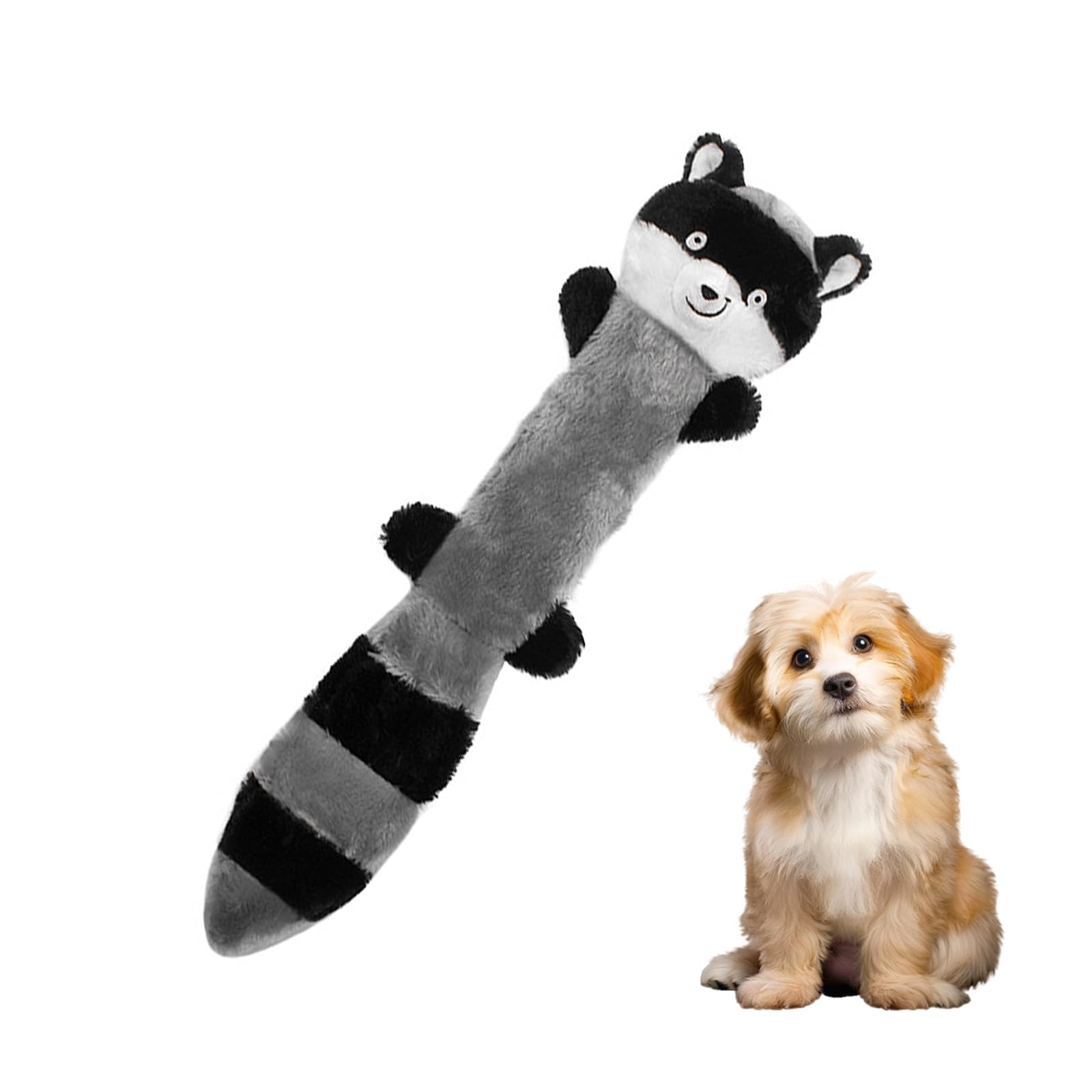 MultiValue No Stuffing Raccoon Dog Plush Toy, Grey