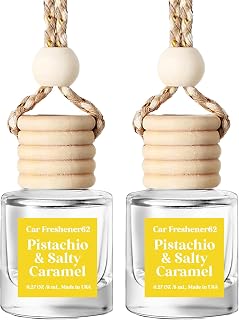 HoogaLife Car Air Freshener Diffuser 2 Pack Hanging Pistachio Salty Caramel Car Air Freshener for Women 45+ days Long Lasting Fragrance Made in USA (P62)
