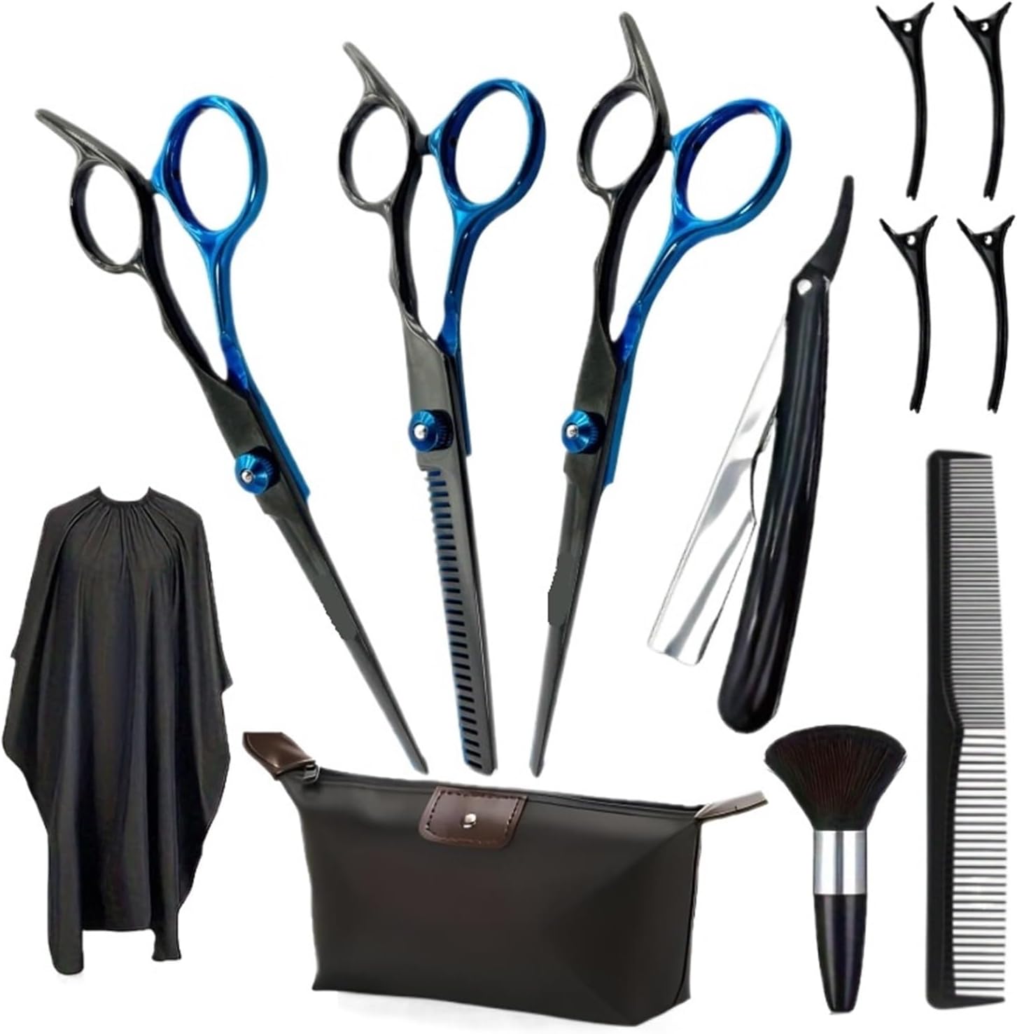 Professional Hair Cutting Scissors Set, Home Barber/Salon Thinning Shears Kit, Stainless Steel Hairdressin(Gold)