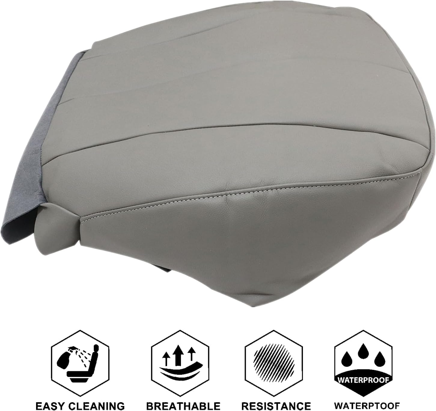 NLQR Front Driver Side Bottom Replacement Microfiber Leather Seat Covers Gray Compatible with Toyota Camry 2007 2008 2009 2010 2011