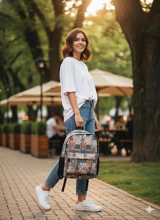 Image of MELVIS 20L Water Resistant Backpack with Bottle Compartment | Lightweight Travel & School Bag for Men, Women & College Students | Trendy Laptop Backpack for Daily Use