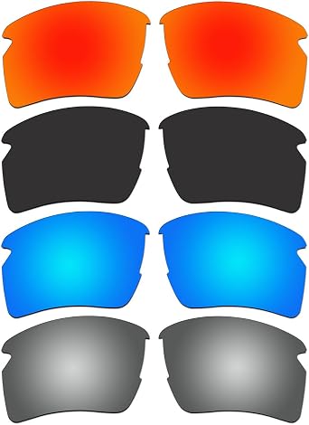 ACOMPATIBLE 4 Pair Replacement Polarized Lenses for Oakley Flak 2.0 XL Sunglasses OO9188 Pack P7