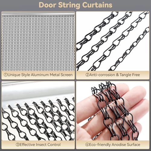 Cortina De Porta, Cortinas De Cordão De Porta, Cortina De Corrente De Alumínio, Cortina De Tira De C