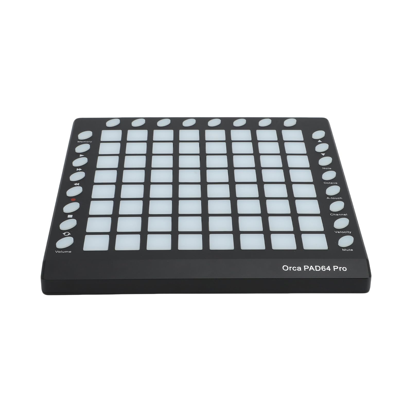 Bediffer Controlador MIDI DJ Pad con 64 Pads RGB 128GM Sonidos 8 Botones RGB 6 Controles de Transporte Editor Incorporado Pad MIDI Portátil para Fiesta Escenario Actuación en Vivo Plástico Negro 10"