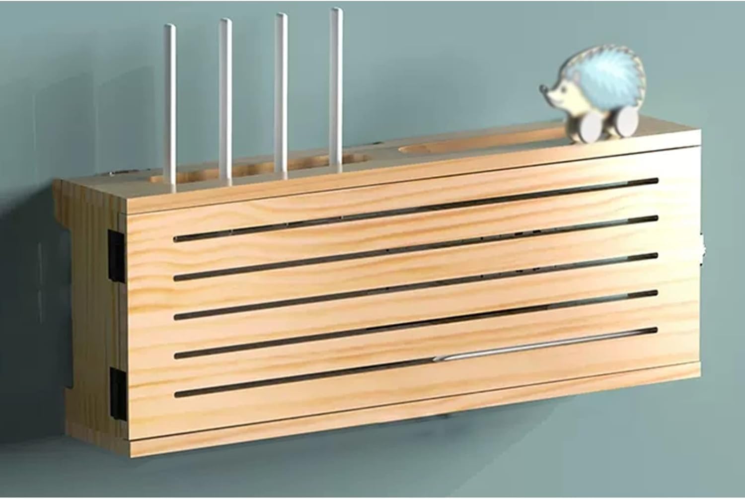 Wifi Box Hider Wooden WiFi Router Cover Box - Wall Mountable Decorative ...