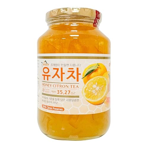 Apexy Auténtico té coreano de miel y cítrico, té de cítrico, solo tienes que añadir agua caliente, mermelada de yuzu, yuzu para ensalada, crema de