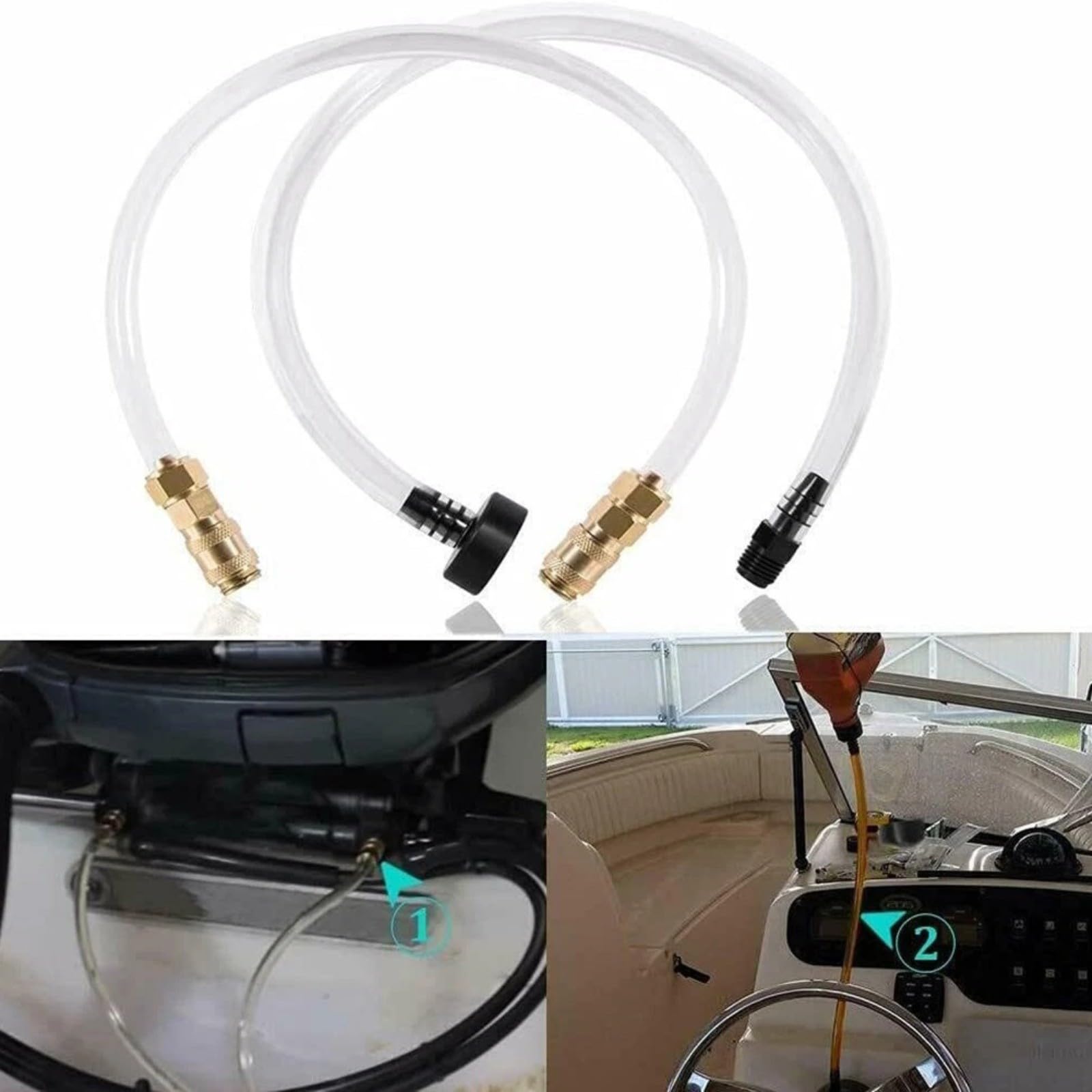 Kit di spurgo idraulico dello sterzo di grado marino, connettore in ottone, strumento di riempimento del tubo in PVC per Seastar entrobordo fuoribordo, rimozione dell'aria e ricarica del fluido