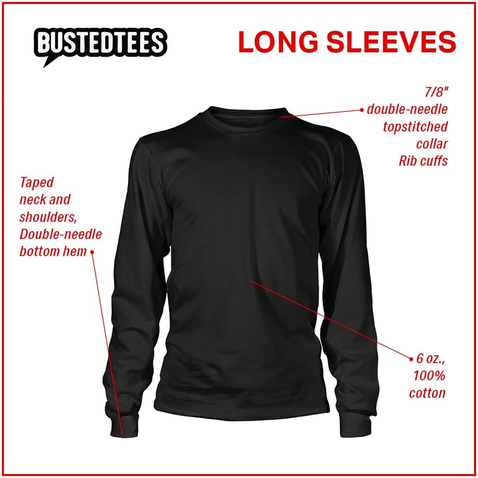 BustedTees Imperial Officer Long Sleeve T-Shirt Men & Womens Rank Uniform Costume Longsleeve Shirts