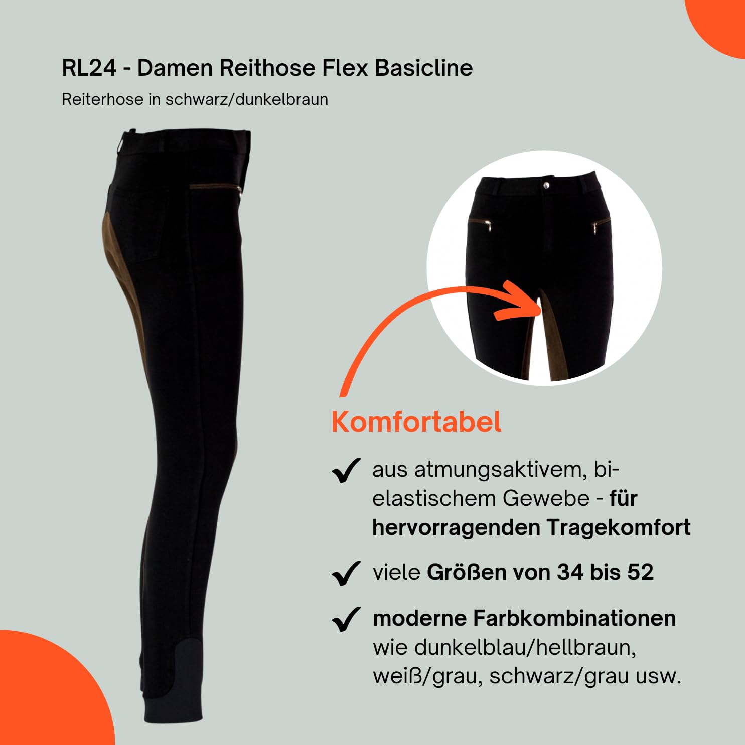 RL24 Damen Reithose Vollbesatz Flex BASICLINE