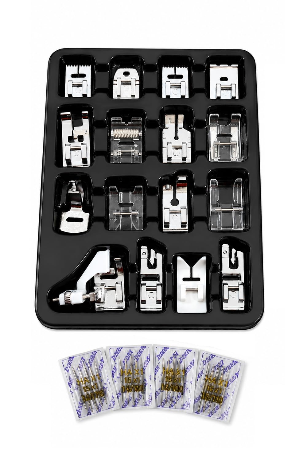 ZENITH 16 Pcs Multifunction Presser Foot Kit for Low Shank Sewing Machines | Compatible with Usha Janome, Brother, Singer (16 Pcs Multifunction Presser Foot Kit +40 Pc Needles Combo (HA-11,14,16,18))-image-28