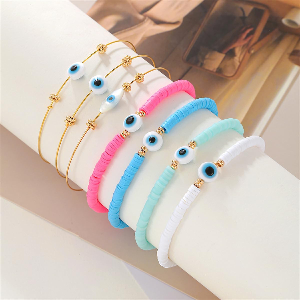 Evil Eye Bracelets for Women,Lucky Blue Eye Bracelet,14K Gold Plated Evil Eye Chain Bracelet for Women,Evil Eye Jewelry - Image 4