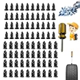 Tire Repair Nails Kit for Car/Motorcycle/Truck – Fast Self-Service Tire Repair Tools, Screw in Tire Repair Plugs with Box and Screwdriver, Vacuum Tire Repair Kits Spiral Rubber Nails(80pcs)