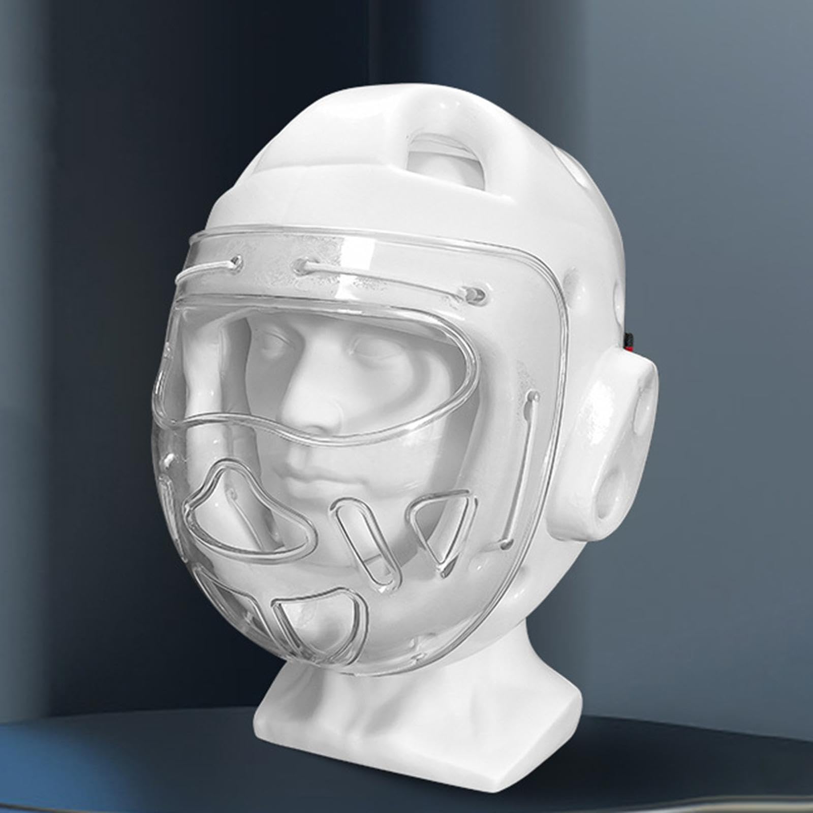 Maschera per karate, casco da boxe, per arti marziali, kickboxing, sparring, XL, bianco
