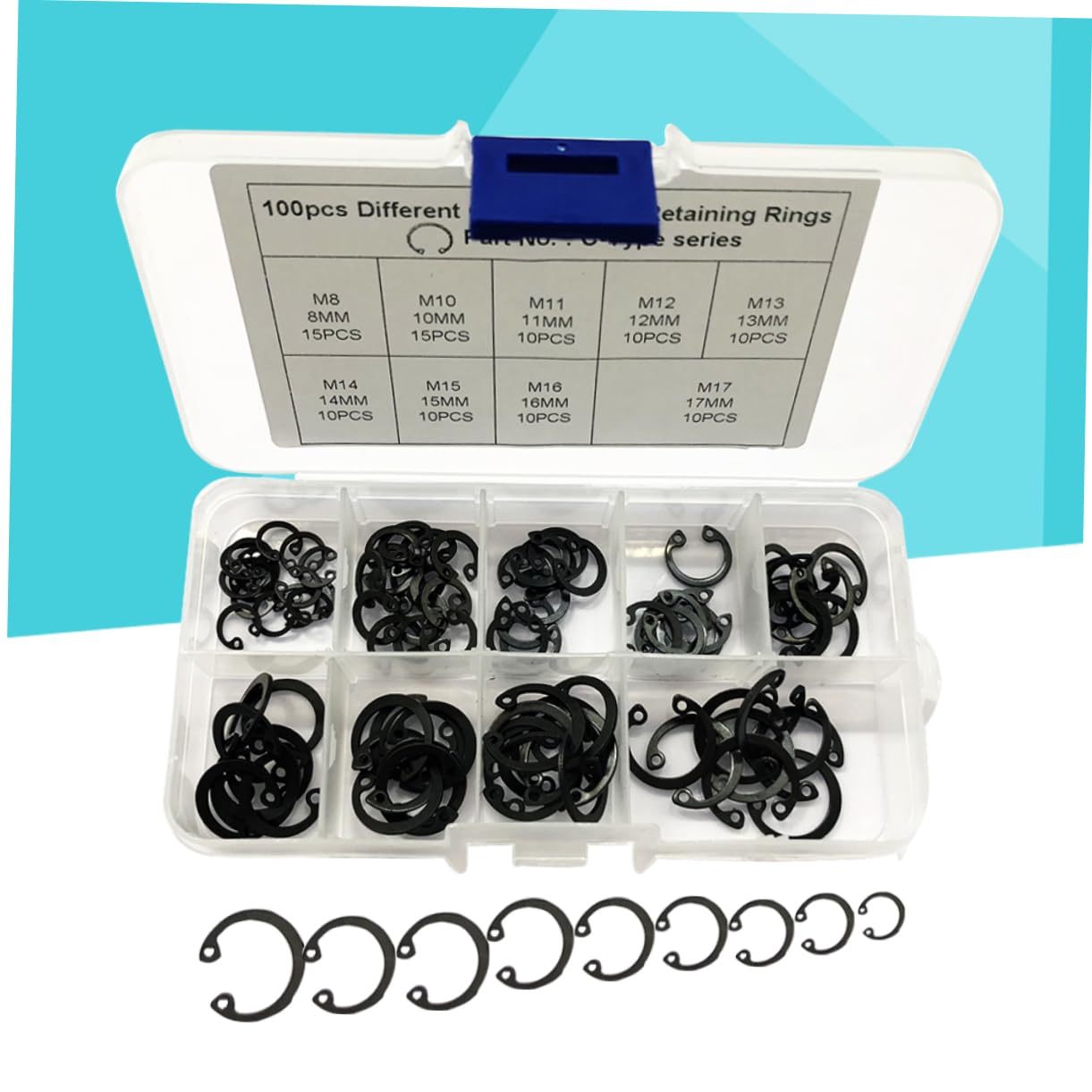 FUNOMOCYA 65mn Spring Steel Retaining Set 9 Sizes Assorted Kit for Auto Industrial Machinery Hobby Use