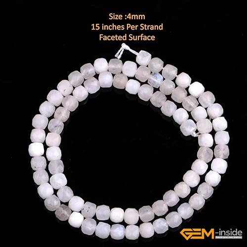 Miniatura 9 de GEM-Inside - Cuentas espaciadoras pequeñas de cuarzo con piedra lunar naranja natural de 0.5 pulgadas, cuentas espaciadoras de chakras, cuentas para