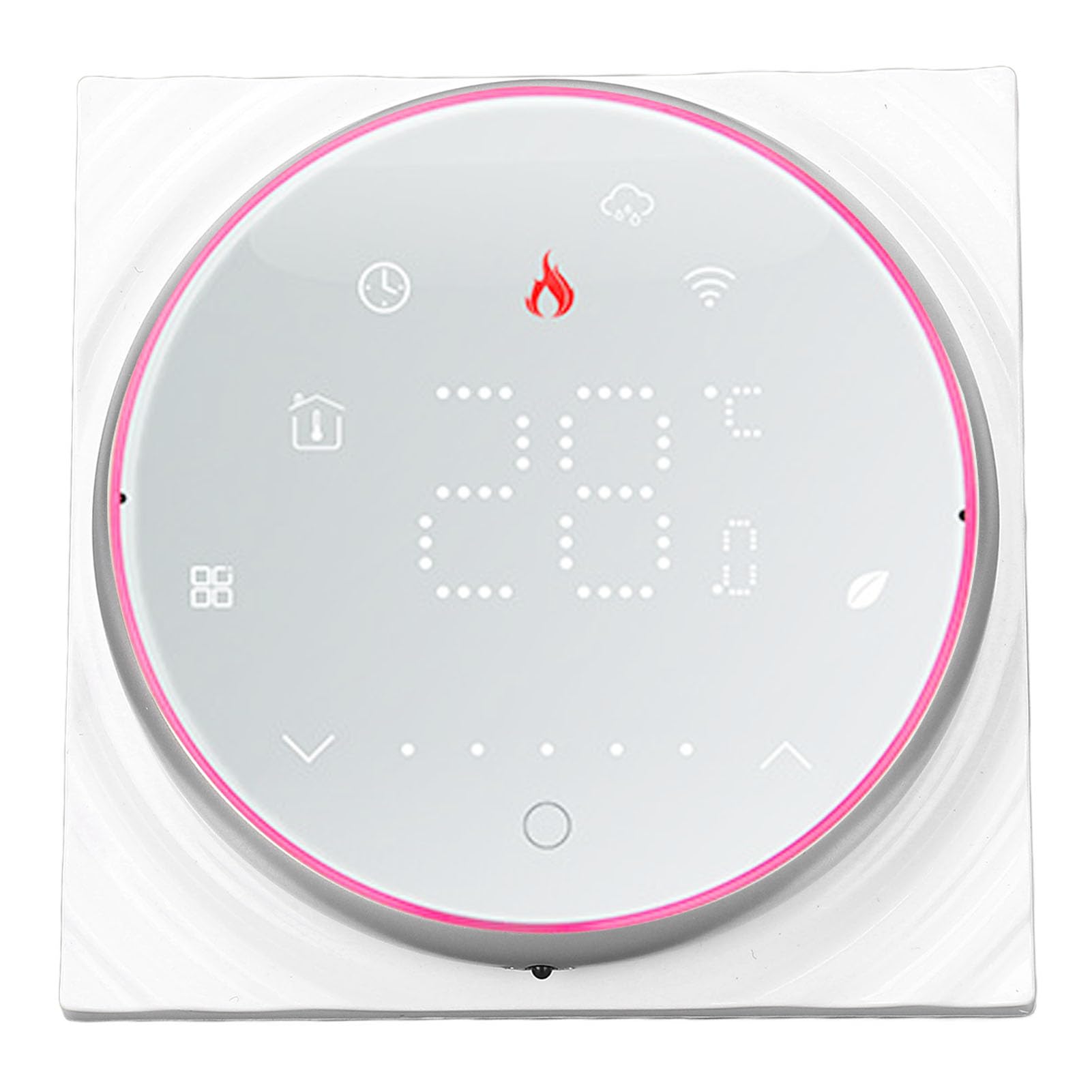 Jeffergarden Termostato WiFi, Termoregolatore LCD Retroilluminato Sottile, Impostazioni Personalizzabili per Sistemi di Riscaldamento Domestico, Richiede Cavo C per l'installazione (WHITE)