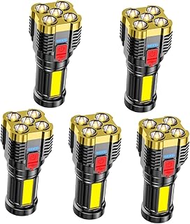 DOITOOL 5pcs Flashlight Rechargable Flashlight USB Flashlight Multitool Flashlight LED Flashlight High Brightness Flashlight Outdoor Flashlight LED Torchlight Camping Flashlight Electronic