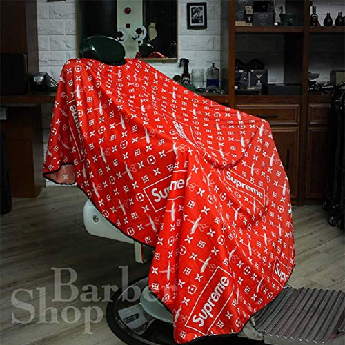 Foto von Haar Haarschnitt Umhang Frisier Barbier Cape Tuch Kleid Kittel Friseurumhang Erwachsene Männer Bart Schneiden Färben Haar Professionelle Friseur Salon Werkzeug Zubehör, Nacken Pinsel/Bürste, XL,A