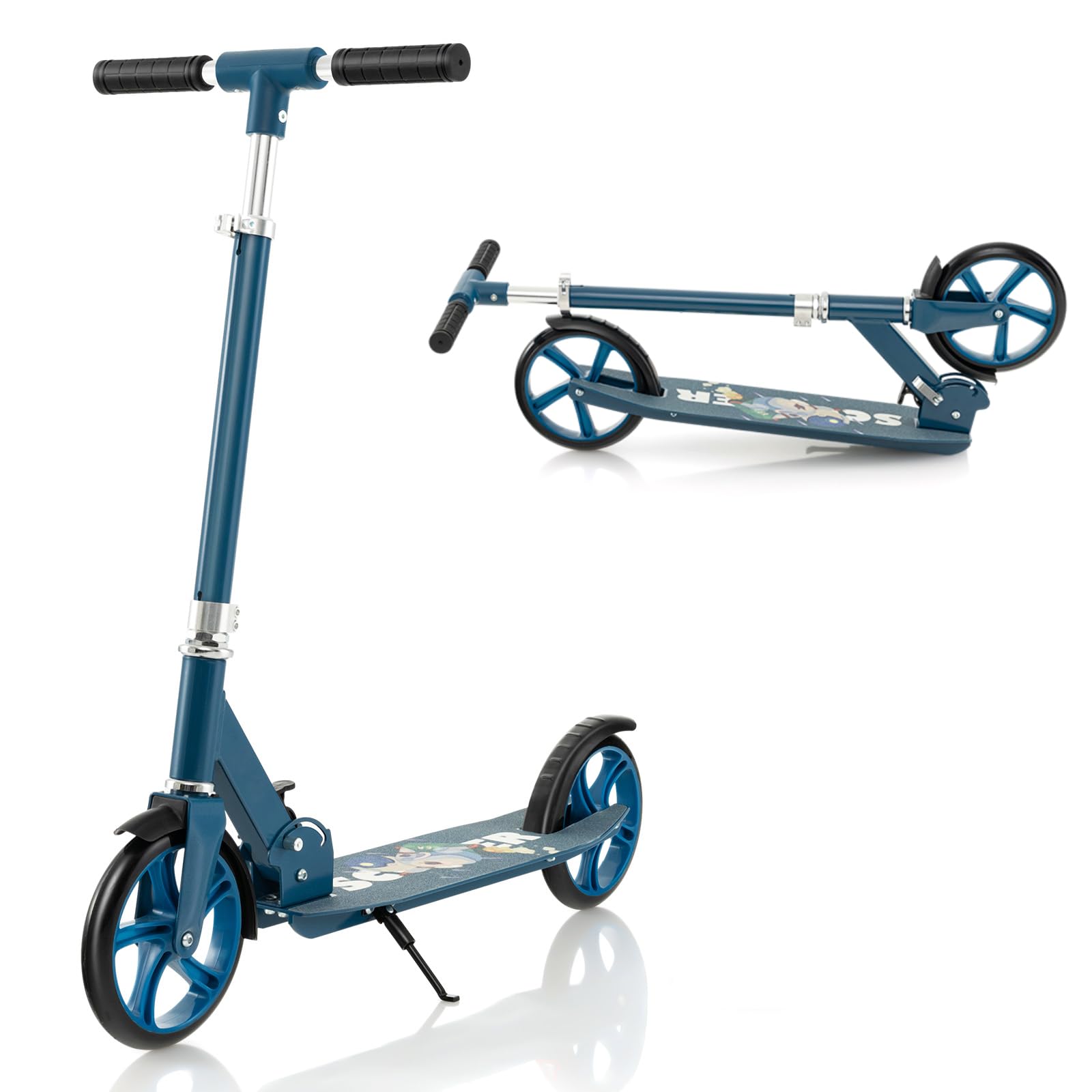 GYMAX Kick Scooter, 2 Wheels Foldable Scooters with 3-Level