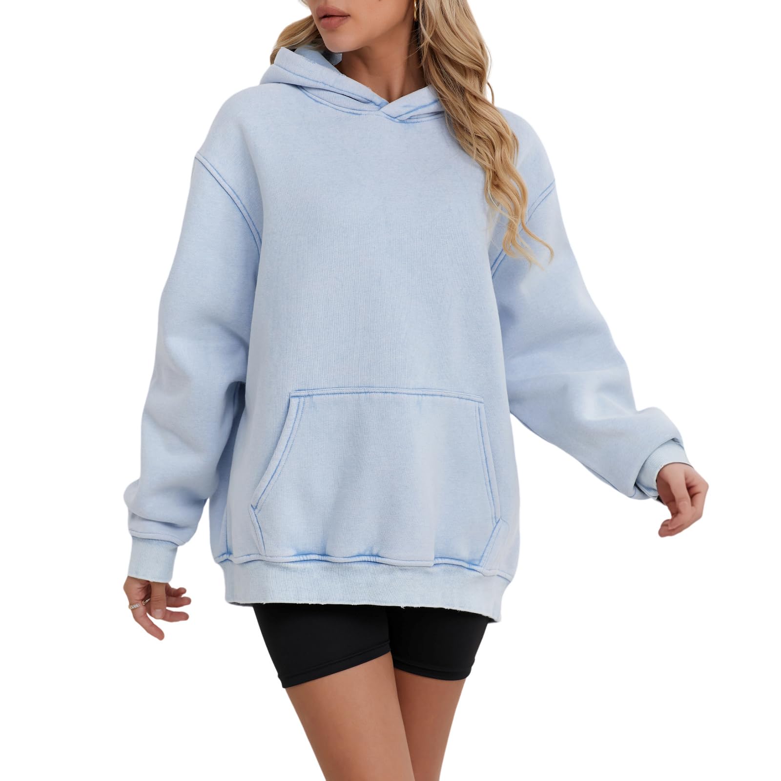 FAIABLEZip Up Hoodie Mens Sweatshirt Oversized Cropped Hoodie for Men Heavy Weight Fleece Hoodies with Pockets