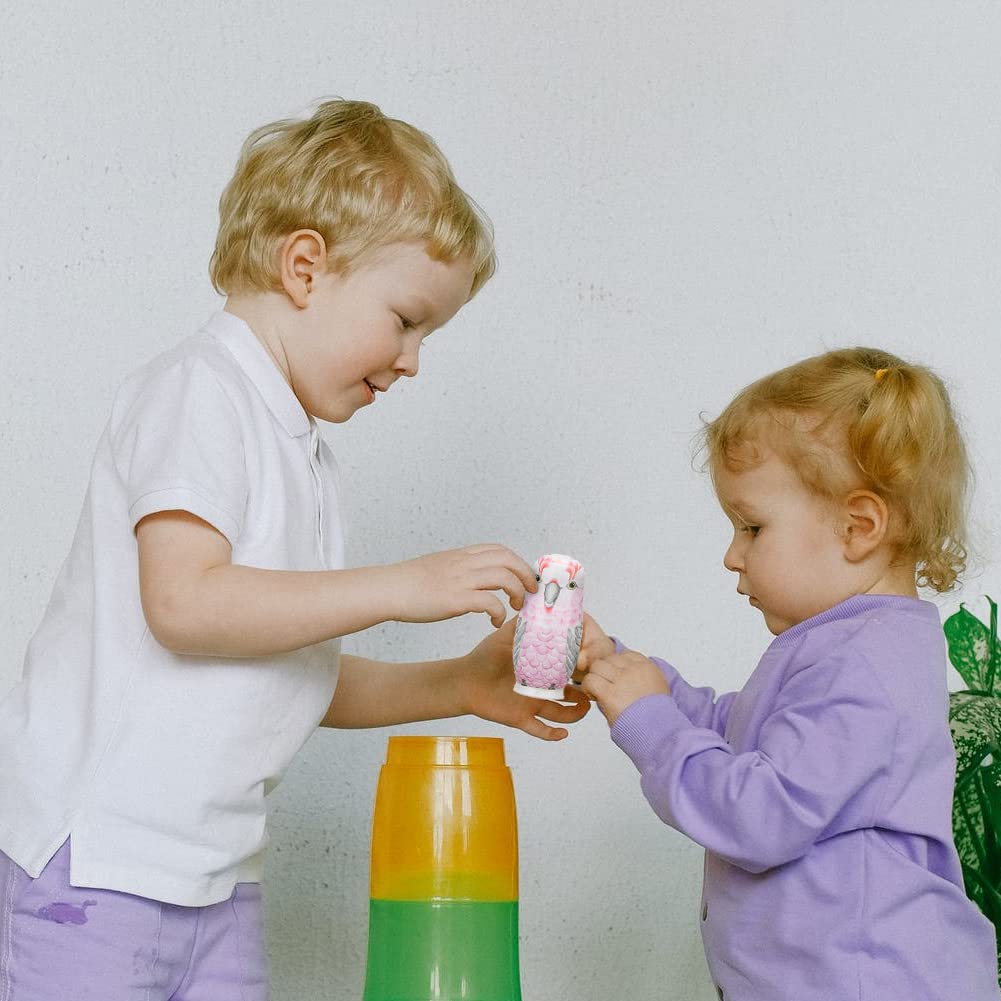 Boerni Juego de 5 muñecos rusos de madera con diseño de búho, hechos a mano, para niños, cumpleaños, Navidad, decoración del hogar