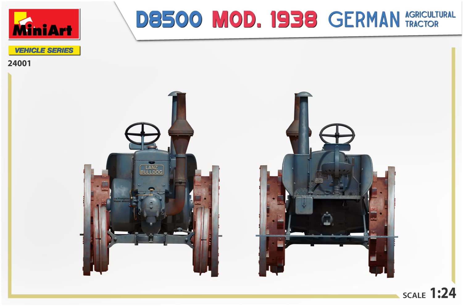 MiniArt 24001 1:24 DT. Tracteur agricole D8500 Mod. 1938- Reproduction fidèle, modélisme, kit Plastique, Bricolage, Hobby, Collage, kit modèle réduit, Assembler, Non Peint