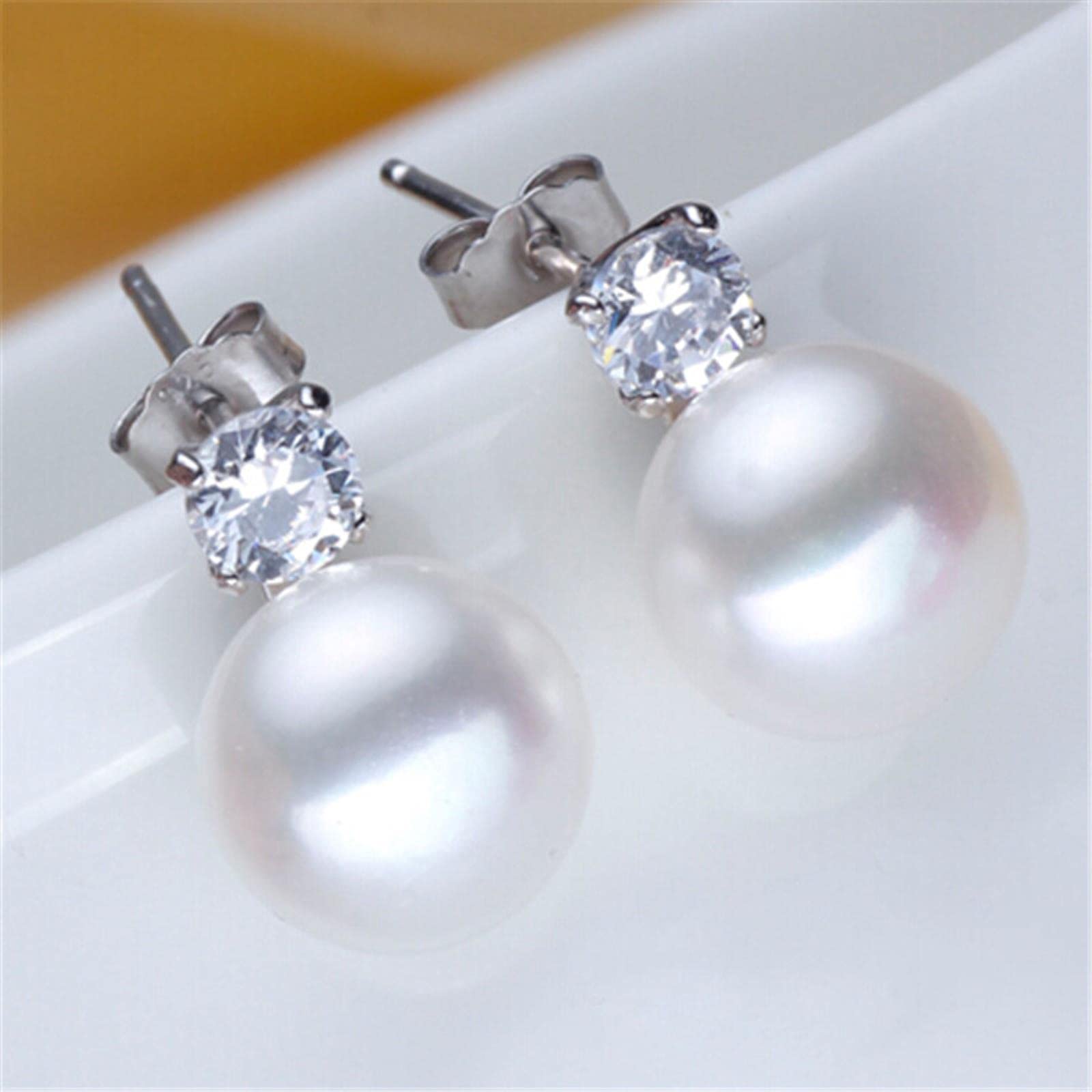Collana girocollo con orecchini pendenti in argento sterling 925 con perle d'acqua dolce naturali