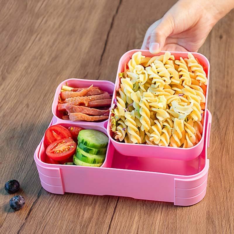 Image of YELONA Lunch Box + Tumbler Combo for Office & School | BPA Free Leakproof Bento Lunch Box with Compartments | 350ml Stainless Steel Insulated Coffee Mug - Rose Pink