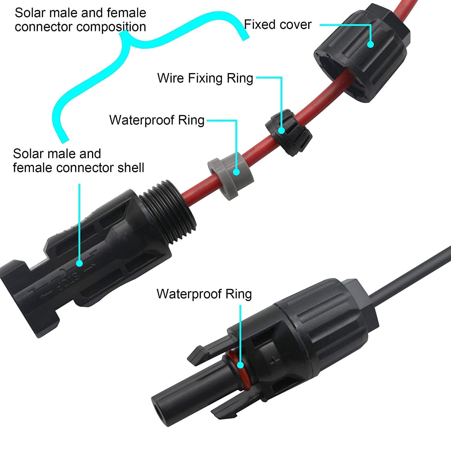 ZkeeShop DC7909 - Fiche Solaire Vers DC 8 Mm - Câble De Panneau Solaire