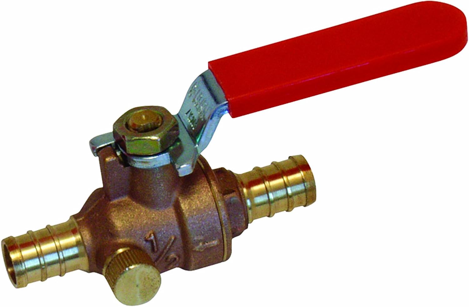 Watts PEX LFP564 inLine Full Port Ball Valve 1/2Inch Barb x Barb 1/4