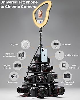 22" Ring Light For IPhone Ipad, With 75" Tripod/LED Display/4 Tablet