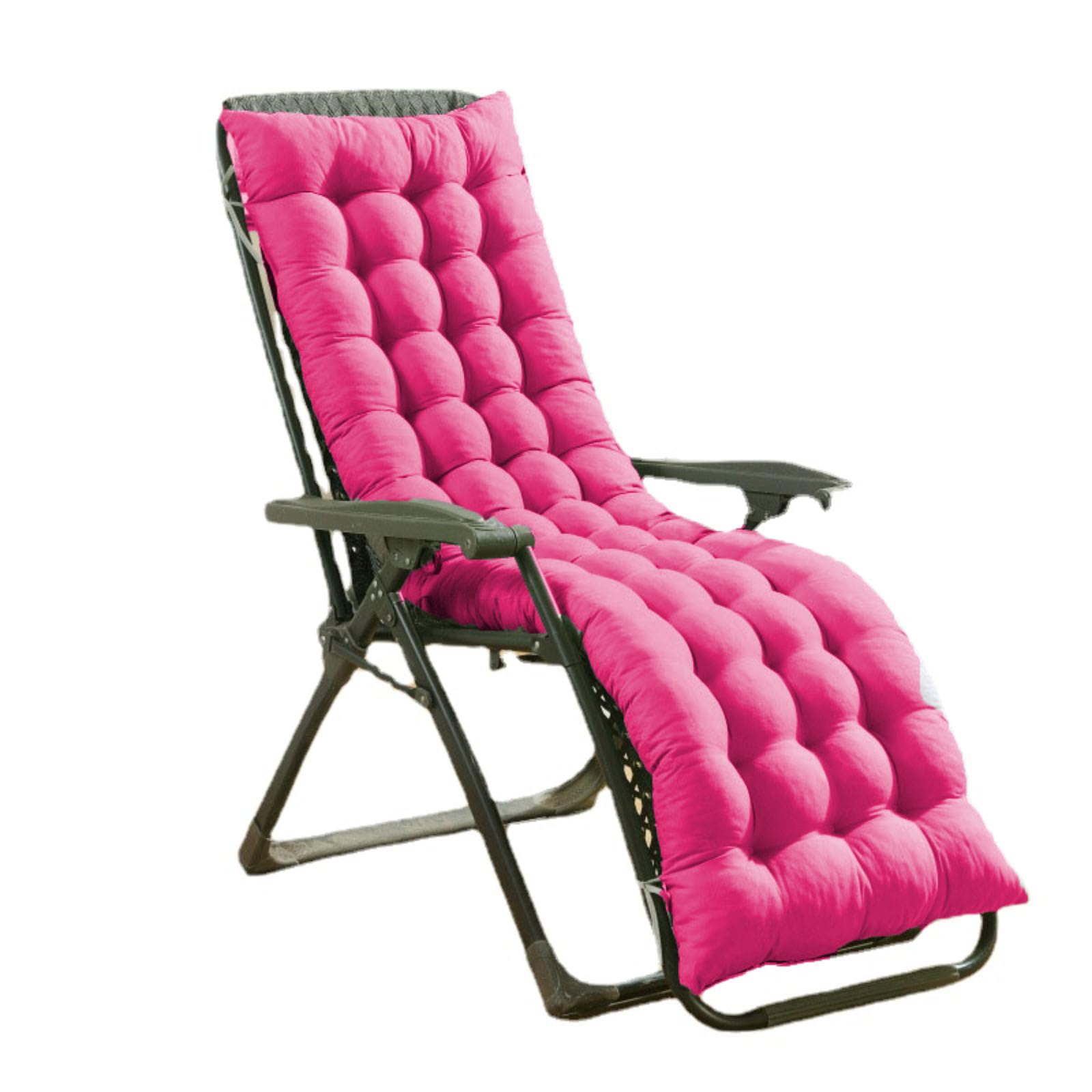 BangDon Extra Thick Sun Lounger Cushion Classic Design Texture Rocking Chair Cushion Home Decor Soft Sunlounger Seat Pads for Sunbed Long Bench Tatami (Rose red,140 * 45)