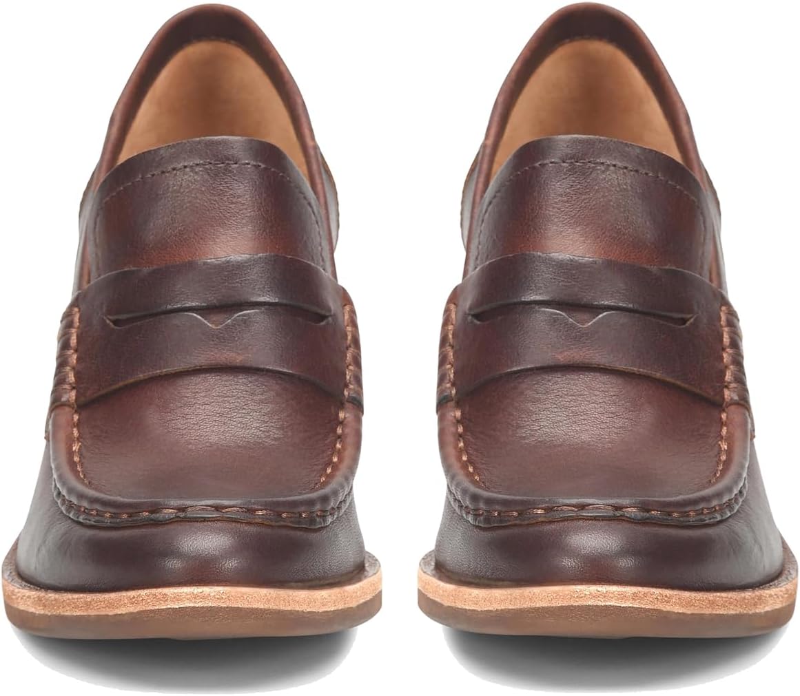 MOOMMO Women Cognac Chunky Platform Loafers Pumps Round Closed Toe Slip On Penny Loafer Block High Heel Oxford Shoes Formal Classic Thick Heel Dress Loafer Office Ladies Vintage Comfort Matte Brown 8 - Image 4