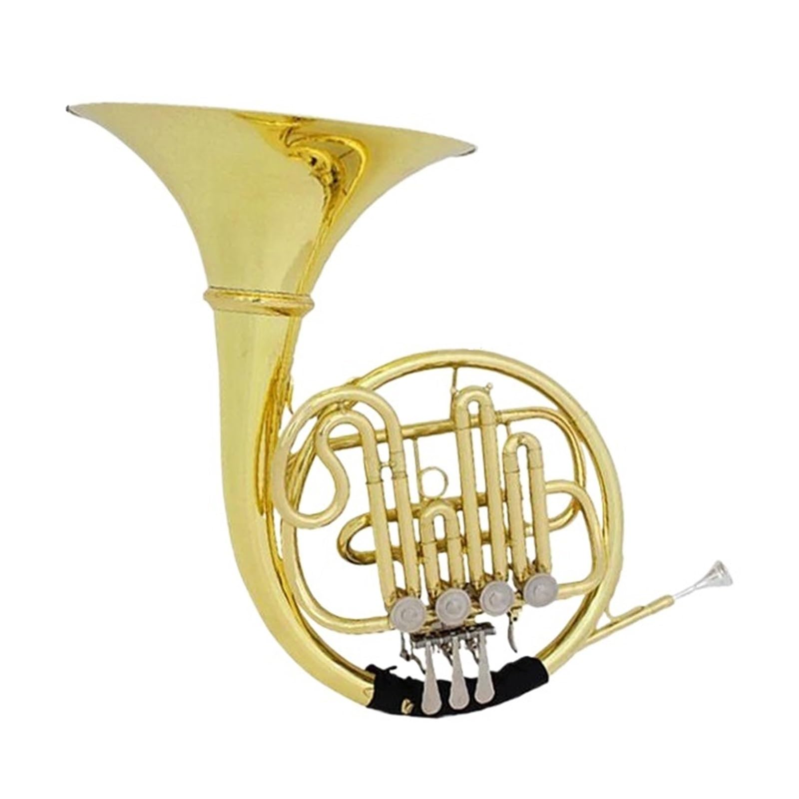 Róg Francuski Instrumenty Muzyczne 4 Klawisze Pozłacany Francuski Róg F Klucz Bb Klucz Dzielony Podwójny Rząd Mosiężny Instrument Muzyczny Z Akcesoriami