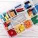 SGHUO 2 Pack 15 Girds Bead Organizer, Large Clear Plastic Organizer Box with Adjustable Dividers for Beads, Art DIY, Crafts, Jewelry, Fishing Tackle with Label Stickers