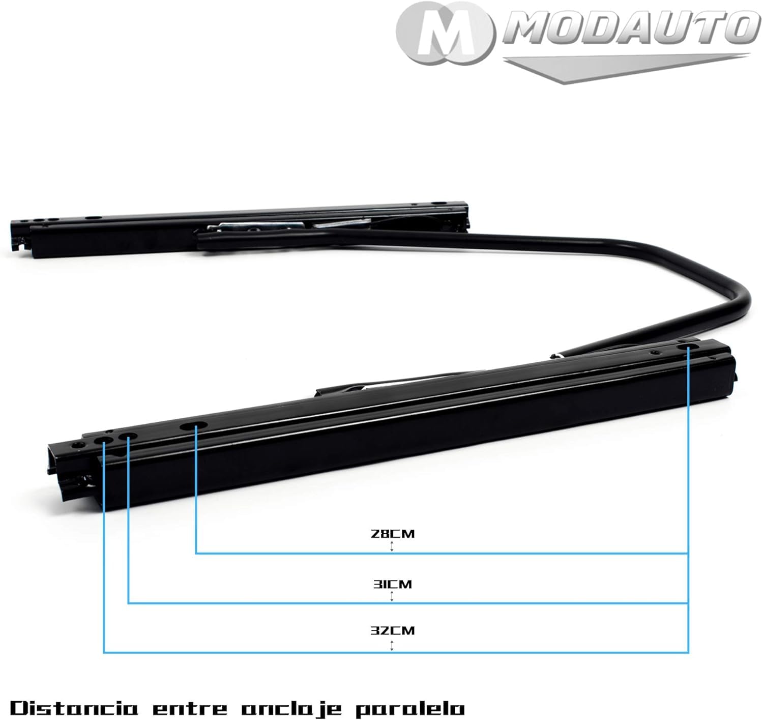 MIAUTO Guias Correderas para Bases de Asiento, Ríeles para Asientos Adaptables, Carrileras para Asientos,Palanca, para Asiento de Conductor, Negro (Y-G469B-Universal)