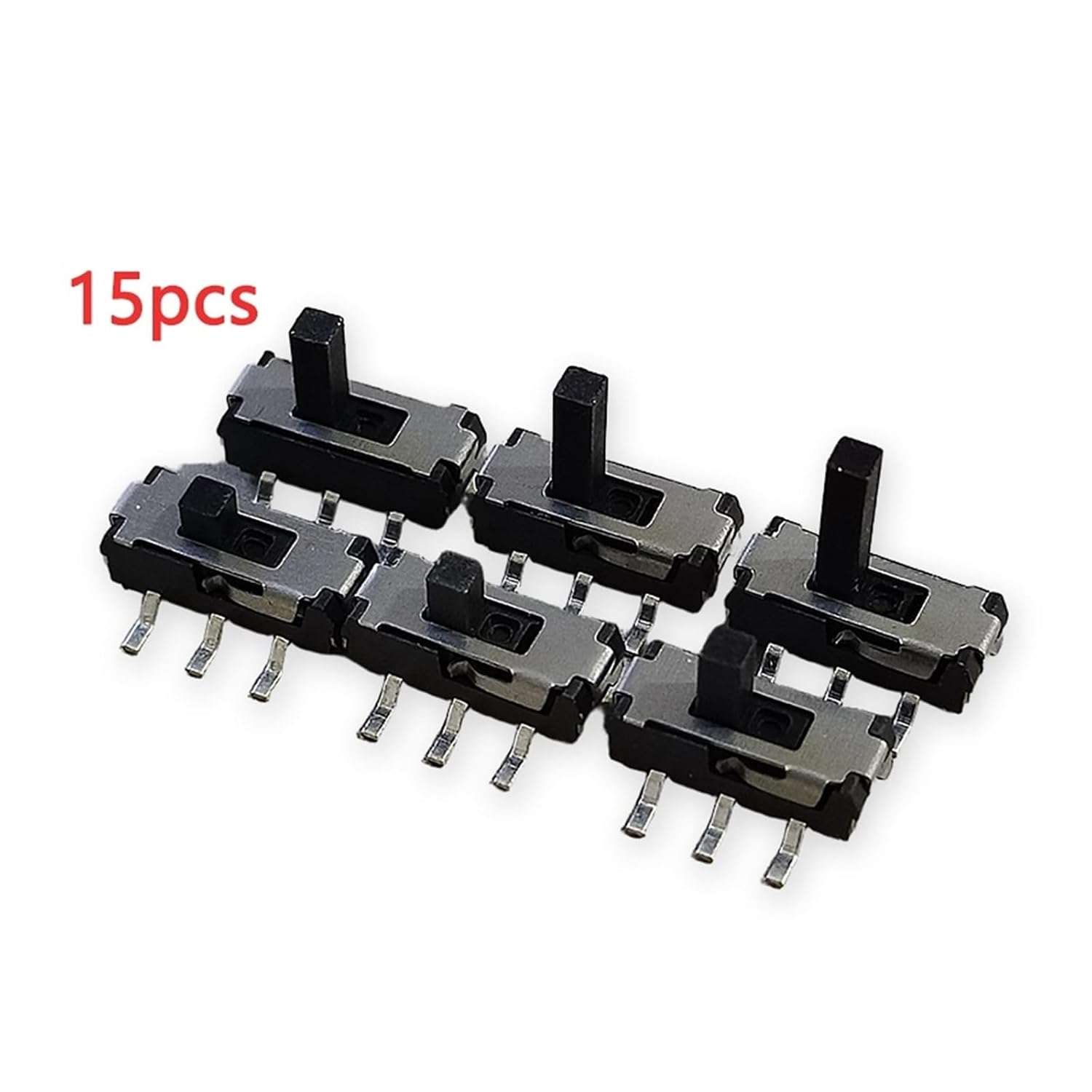 15PCS MST-22D18 Mini Slide Switch (2P2T) SMD SMT Dual Row 6-Pin 2 Position 50mA DC12V Handle Height 1.5mm-6mm Toggle Switches(K039b010-2mm)