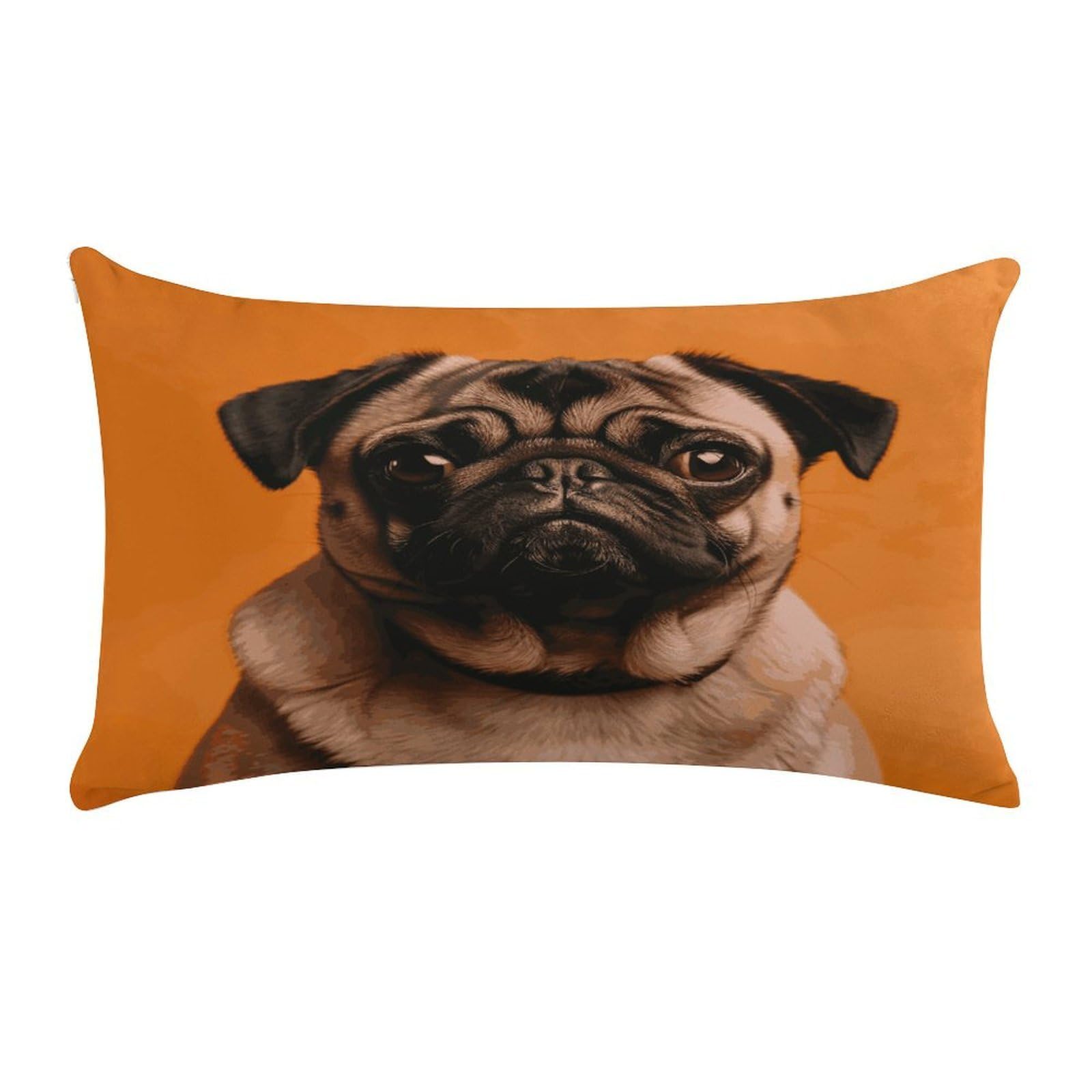 MUSM A Pug Throw Pillow Cover Long Super Soft Pillowcase Luxury Plush Pillowcase Decorative Pillow Shams Anti-Fading Pillow Case Cushion Covers Cozy Pillow Protector