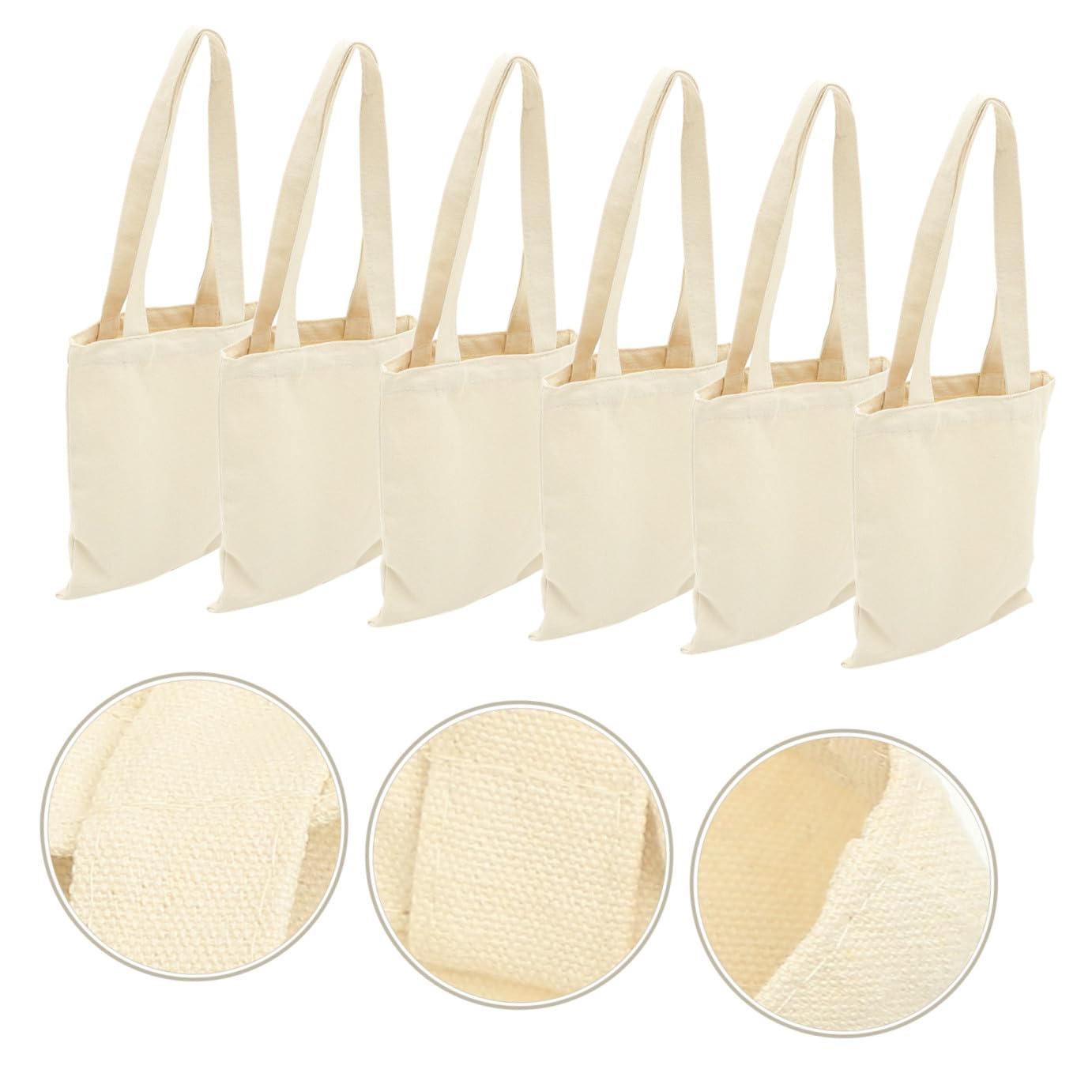 Zerodeko 6St leere Segeltuchtasche Einkaufstasche aus Segeltuch leere Tragetaschen Handtaschen Canvas-Einkaufstasche Mehrzwecktasche leere Umhängetasche Reißverschluss Aufbewahrungstaschen