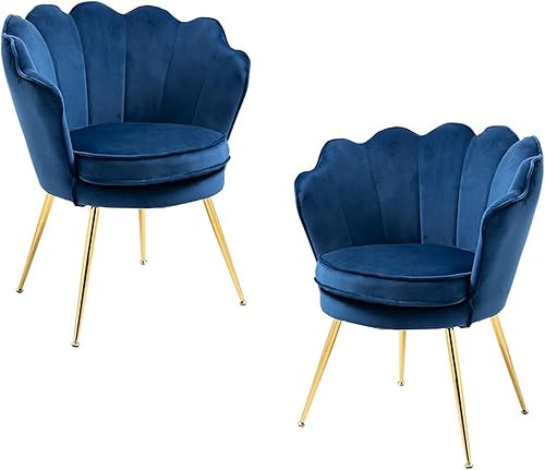 Miniatura 9 de Juego de 2 sillas decorativas de terciopelo, sillones modernos para sala de estar, dormitorio, silla de tocador copetuda para vestidor, acabado
