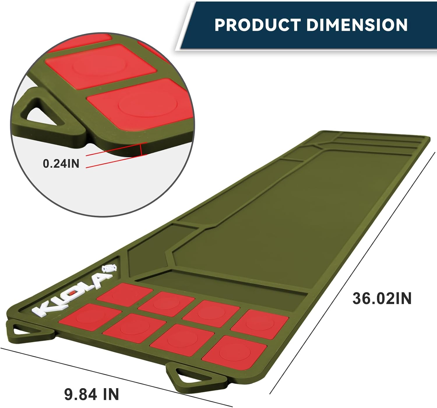 Klola Gun Cleaning Mat Large, Rifle Shotgun Maintenance Mat Anti-Slip Thick Rubber Magnetic Gun Cleaning Mats Pad for All Guns 36" x 10"