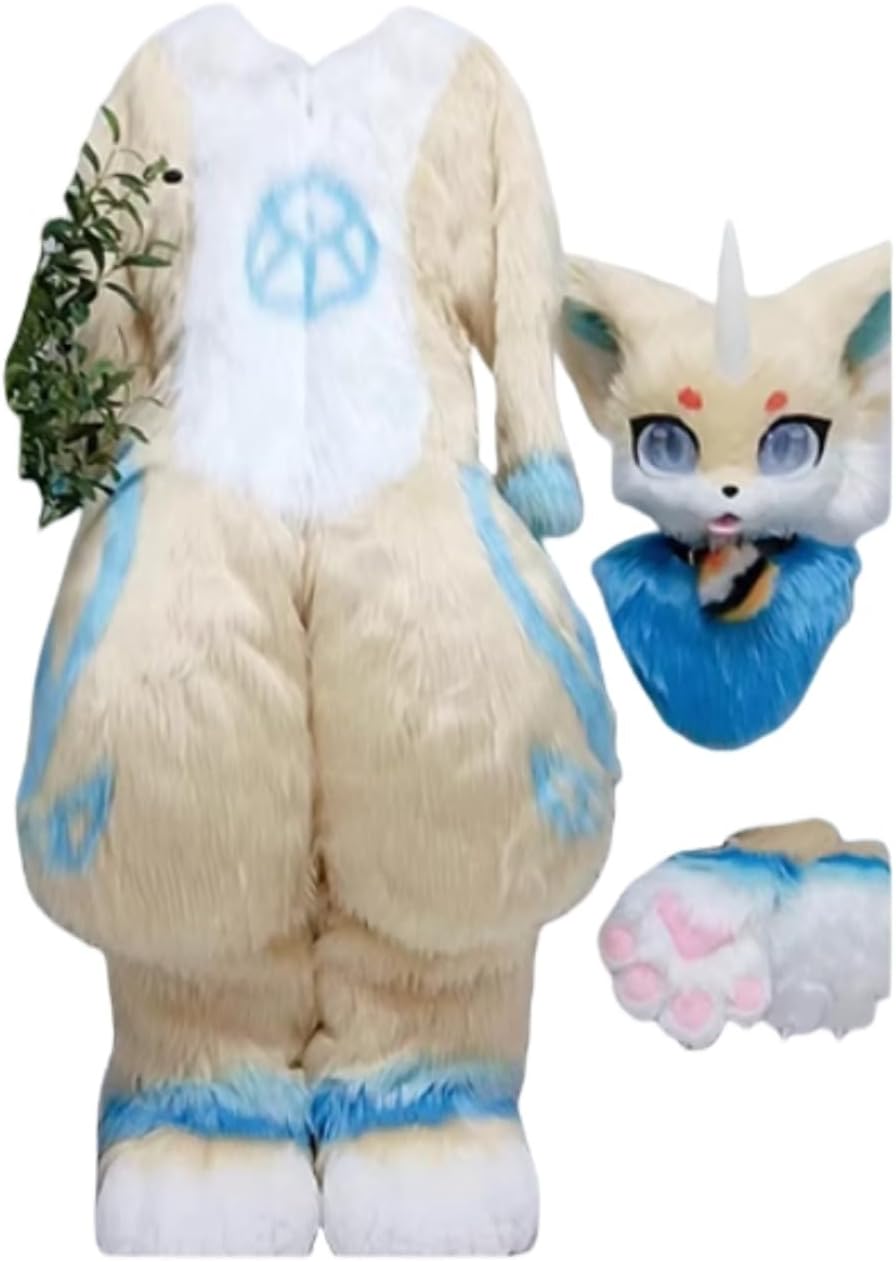 ケモノ 着ぐるみ 犬 青 着ぐるみヘッド 犬 青 ブルー 全頭ヘッド ケモノ ファースーツ