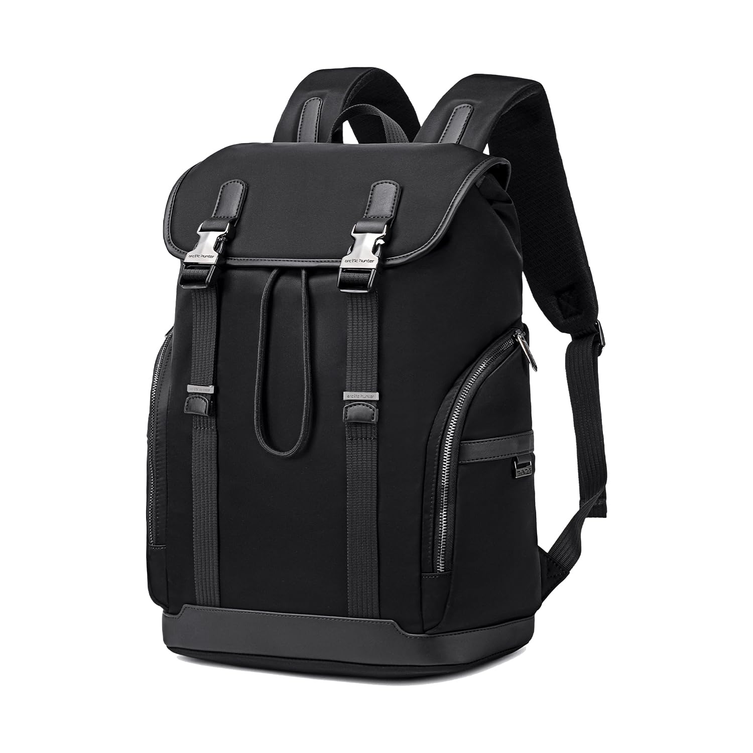 ah arctic hunter Arctic Hunter Laptop Backpack for Men 18L Stylish Drawstring Backpack with 16" Laptop Pocket & Waterproof Side Pocket Water-repellent Nylon Anti-theft Buckle Backpack for Office Casual College (Black)-picture-12