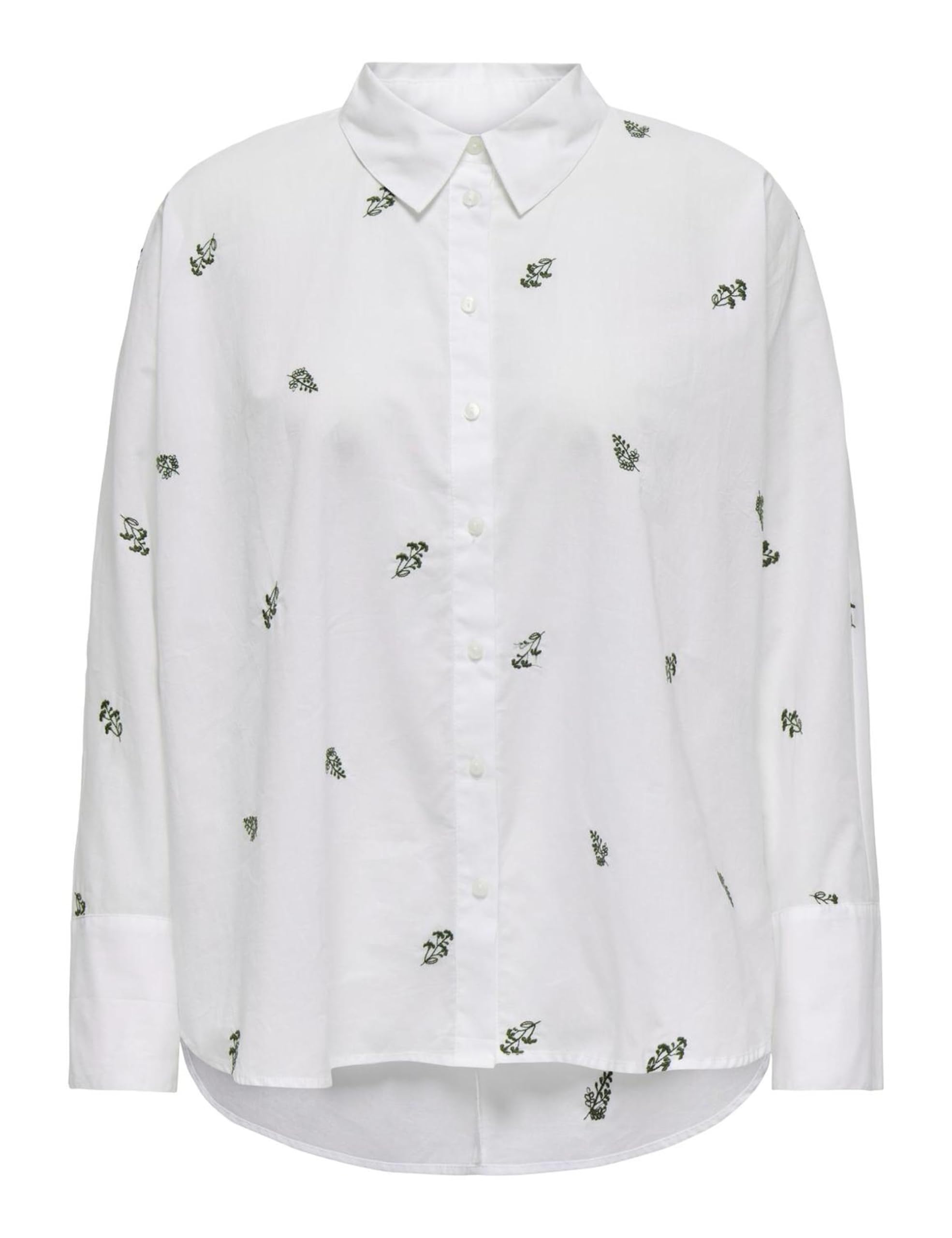 ONLY Onlnew Lina Grace Ls EMB Shirt Noos WVN Chemise à Manches Longues avec Fermeture à Boutons, Blanc éclatant, M Femmes
