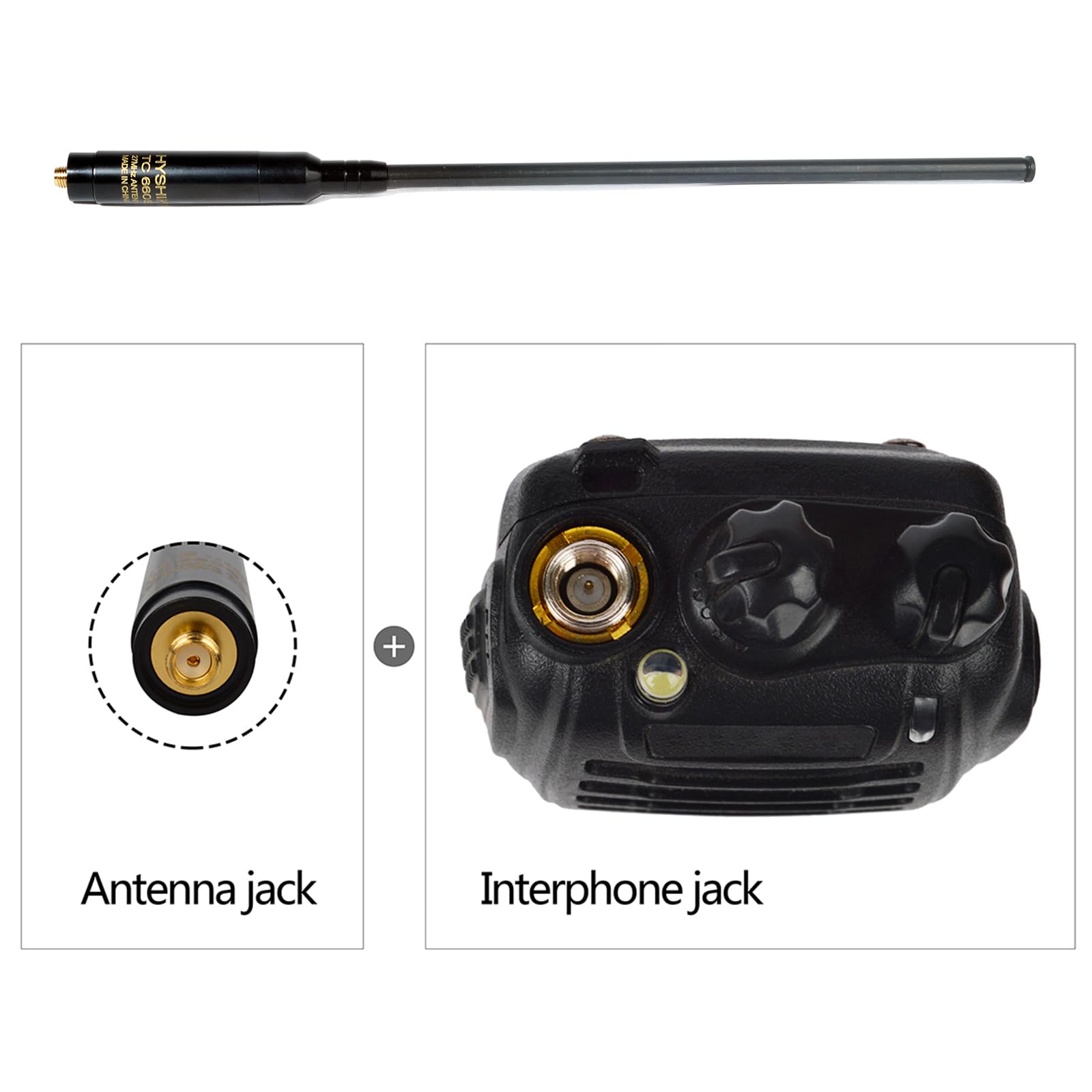 Antena telescópica para Radio de 27 MHz, Conector SMA-F, Antena de Mano para Radio, Compatible con walkie-talkies Baofeng UV-5R Quansheng UV-K5 y radios bidireccionales (SMA-F)