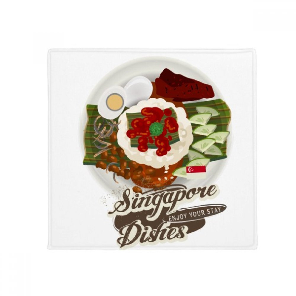 Tapis Singapour Nasi Lemak 80x80 - Idée cadeau déco originale