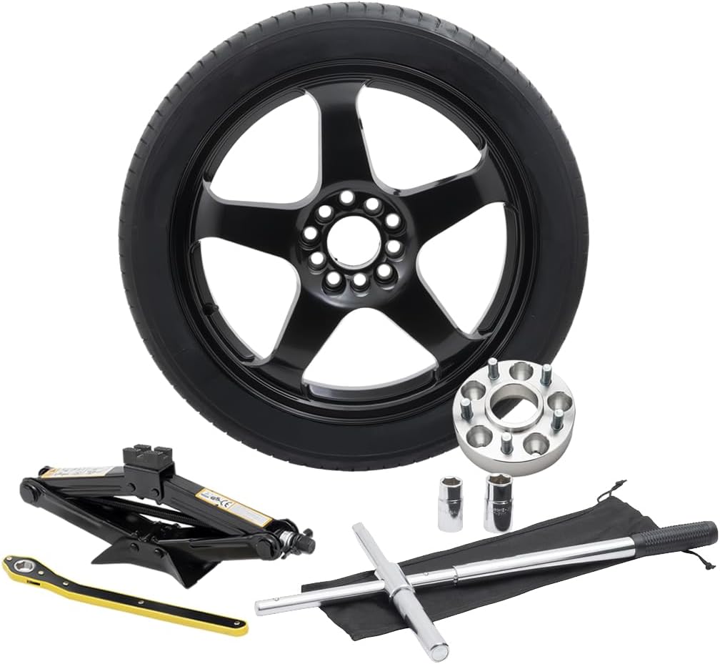 Modern Spare Complete Compact Spare Tire Kit With Wheel Spacer- Fits 2009-2014 Ford Mustang